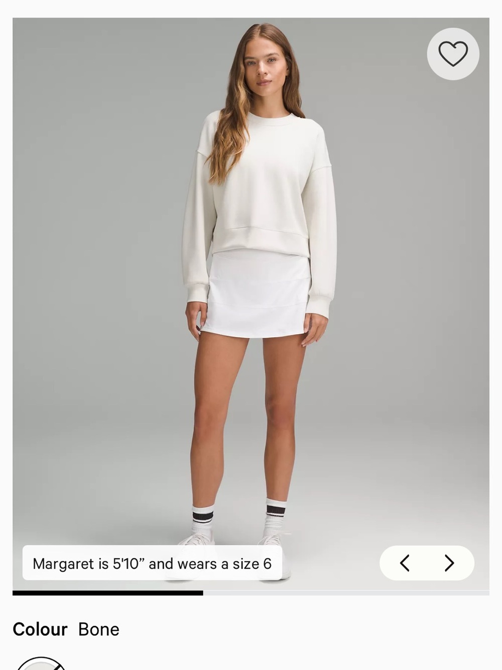 Lululemon Softstreme Perfectly Oversized Cropped Crew in Bone